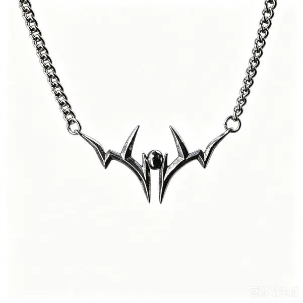 Sukuna Necklace 44 cm Titanium Steel Pendant Chrome Finish Intricate Design Inspired by Sukuna's Iconic Markings