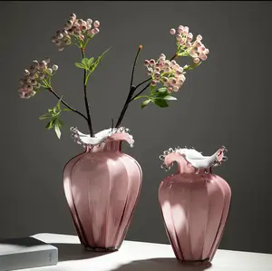 Pink Glass Vase Set - Subtle Elegance for Living Rooms Dining Tables Bedrooms - Essential Décor for Any Environment