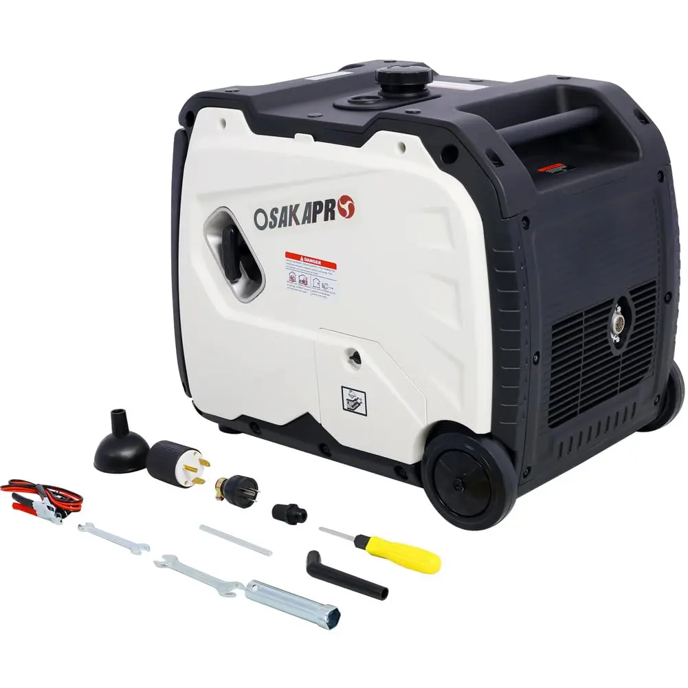 Garvee 4500W Portable Inverter Generators with 212cc 4-Stroke Engine, Super Quiet Operation, Foldable Handle, Wheels for Home Backup Power, Camping Use, Car Battery Repair