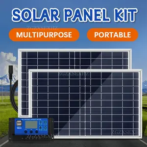 10W Solar Panel Kit, Portable Solar Panels, Portable Charger with Controller, DC Port, Outdoor, Camping, for Outdoor, Cell Phone, Outdoor, Camping, Travel, Rooftop, RV, Car, etc. Emergency Power Supply