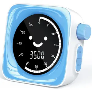 60-Minute Visual Timer for  Digital Visual Countdown Timer for   for School Classroom, Time Management Tool with Silent Operation, Blue & White