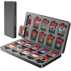 WEOTOO Game Card Case for Nintendo Switch 2 (2025), Switch OLED & Lite, Hard Storage Box for 20 Game Cartridges & 20 Micro SD Cards, Compact Gaming Card Organizer - Black