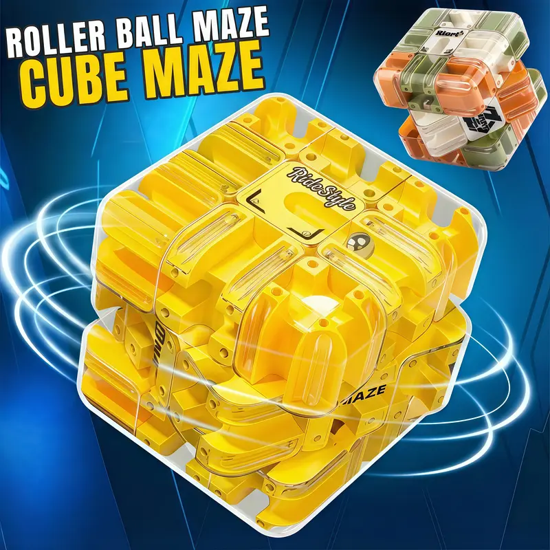 3D Ball Maze Cube Puzzle - Educational Logic Cube for Kids, Parent-Child Battle Game, Stress Relief Toy for Logical Thinking Training