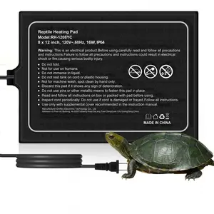 Essential for cold weather, safeguarding warmth. Reptile heating pad with thermostat, suitable for maintaining constant temperature in all types of aquariums. Ideal for various reptiles including turtles, snakes, lizards, and more. Waterproof design.