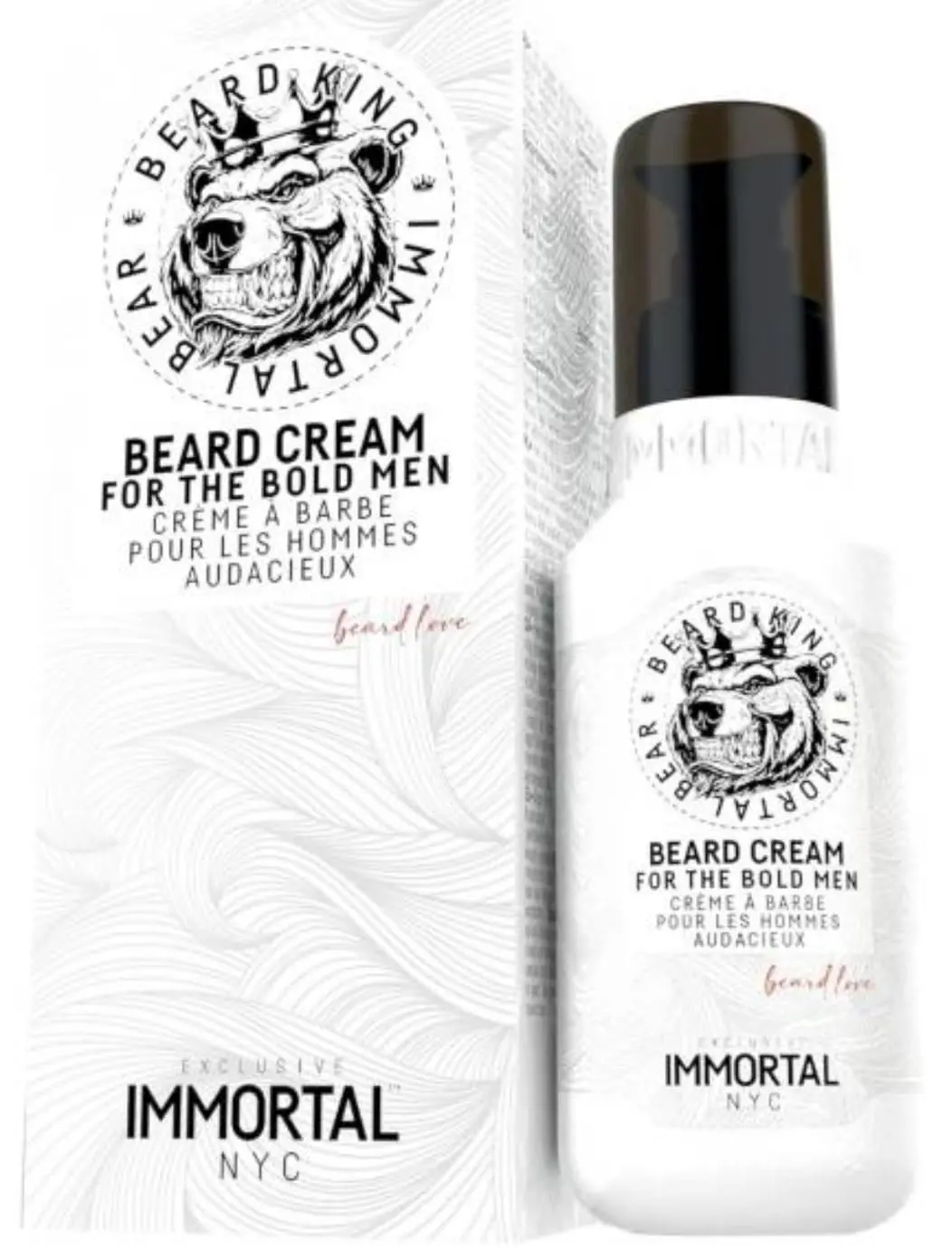 GENERIC Immortal Beard King Moisturizing Beard Cream for Softening, with Shea Butter, Argan Oil & Vitamin E, Men's Grooming Care, 3.38 oz, Bottle, Sweet Almond Oil, Beard Care Routine
