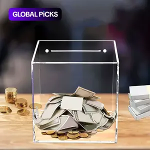 Saving Challenge Box, Clear Acrylic Piggy Bank, Unopenable Money Saving Box, Unbreakable Coin & Cash Container, Cash Coin Jar for Teens, Boys & Girls, Gift #GLOBAL PICKS