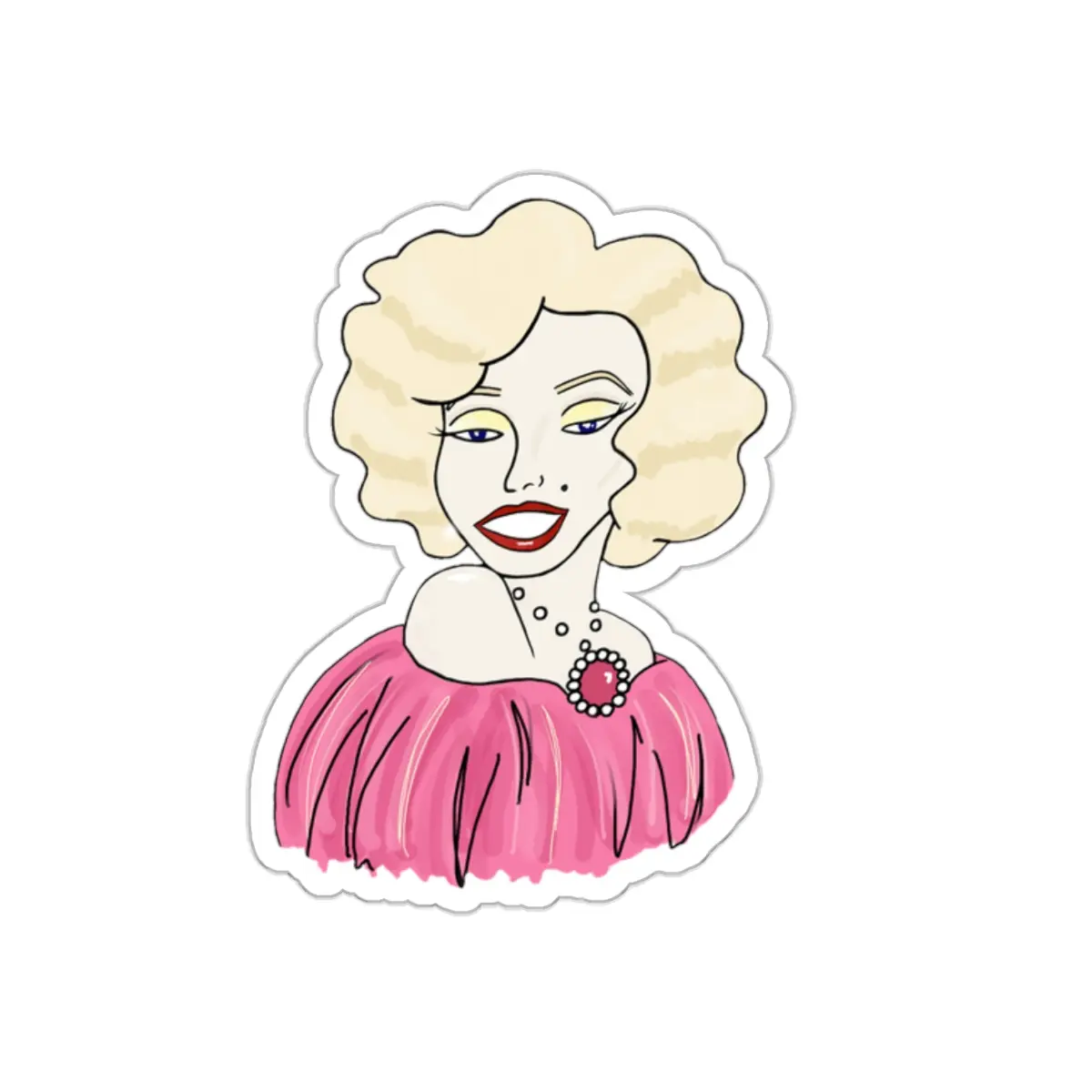 “So Marilyn” Marilyn Monroe Illustration Kiss-Cut Old Hollywood Vinyl Stickers