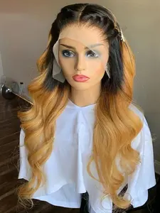 Gradient Wig, 30 Inches 180% Density, Heat Resistant, Synthetic Fiber, Wavy Style, 13x4x1 Lace Front Wig, Daily Wear