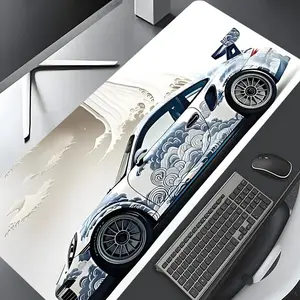 Car Pattern Mouse Pad, Rectangle Gaming Mouse Pad, Non-slip Rubber Pad, Aesthetic Desktop Decoration Protective Pad for Home, Office, Laptop, Desktop Computer, Desk Gadgets