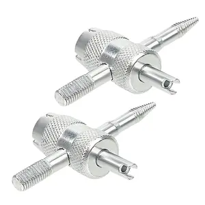 Four in one key, deflation switch, hardware tools, car tire repair, beautiful mouth, valve core screwdriver, disassembly wrench，Boost your tire maintenance with this 4-in-1 multi-function valve wrench! Auto repair tools