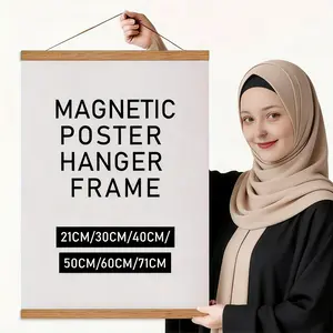 1pc Modern Wooden Magnetic Poster Hanger Frame - Sturdy, Durable, and Lightweight Real Wood Frame for Vertical Artwork and Photos Display - Easy to Hang, Adjustable, and Space-Saving Design Picture Frame Home Office Frame