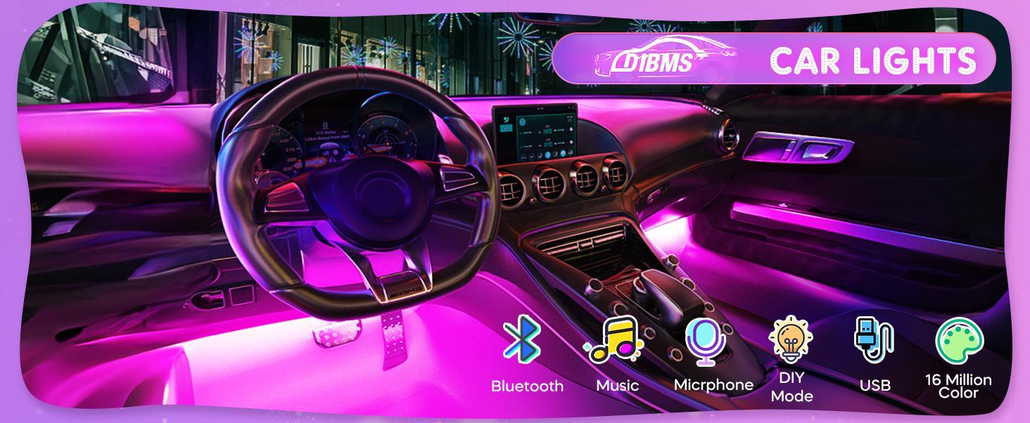 DIBMS RGB Car Strobe Safety Lights with Remote, Holiday Gifts for Husbands, Interior Led Lights for Car Accessories for Women Men, Birthday Gifts for Men Him, APP Control with USB Port Music Sync Color Change Lights for Jeep Truck Decor, 12V DIBMS RGB Car Strobe Safety Lights with Remote, Holiday Gifts for Husbands, Interior Led Lights for Car Accessories for Women Men, Birthday Gifts for Men Him, APP Control with USB Port Music Sync Color Change Lights for Jeep Truck Decor, 12V