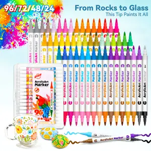 Acrylic Paint Markers – Dual Tip, Quick Dry & Waterproof, for DIY on Rock, Wood, Glass & Fabric, Highly Pigmented, Creative Control