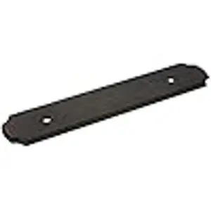 Oil Rubbed Bronze Cabinet Hardware Handle Pull with Backplate - 3-3/4" (96mm) Hole Centers - 10 Pack
