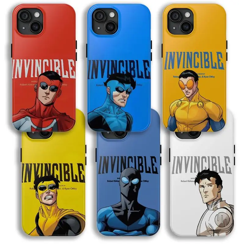 Inv!ncible iPhone Cases – Tough Phone Case, Ultimate Protection For iphone 17 16, 15, 14, 13, 12, 11, Pro Max Plus, Yellow, Red, Blue Phone Cases