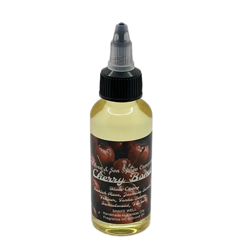 Vegan Hydrating Body & Massage Oil, Cherry Bomb Drizzle Scent with Black Cherry & Tonka Beans for Nourishing Body Care, 2 oz, Scented, Aroma, Jasmine, Hydration, 2Oz, Moisturizing, Blend, Beauty Products