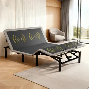 Donext Queen Adjustable Bed Frame,4 Ports USB A&C Adjustable Bed Base with Under-Bed Nightlight, Ergonomic Electric Bed Base with 4 Height Options, Wireless Remote, Massage, Easy Assembly