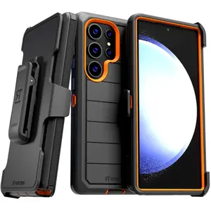 Rome Tech Samsung Galaxy S24 Ultra 2024 Defender Max Case - Clip Shockproof Protective Tempered Casing with Belt Clip & Kickstand Function for Enhanced Smartphone Protection