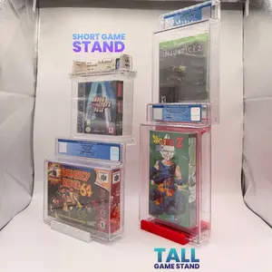 Graded Media & Game Stand Organizer Racks Shelf for Collectibles Modern Aesthetic Stability Enhancing Display Short & Tall Options