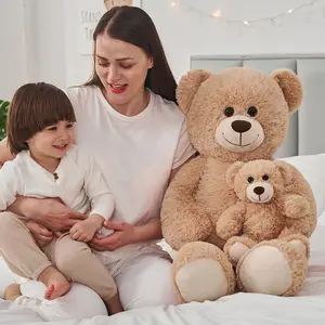Tezituor 39 inches Teddy Bear Well Stuffed Animal with Babies for Baby Shower,32 inches Large Pink Axolotl Plush Pillow Toy Set for Baby Shower,Birthday Gift,Super Soft Fluffy,Lightweight Soft, cute girly gifts  #Babytoys