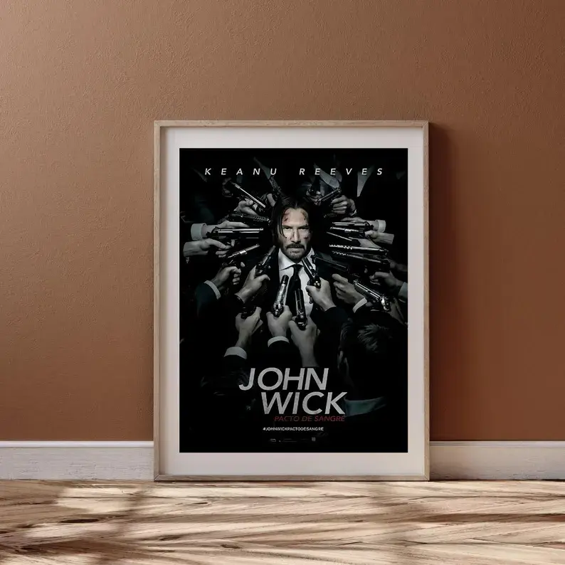 John Wick Movie Poster - High Color Fastness Digital Print Home Supplies Feat. Keanu Reeves (Baba Yaga), Smooth Universal Photo Paper Wall Art, Bedroom-Office Decor Gift with Physical or Digital Option homedecor