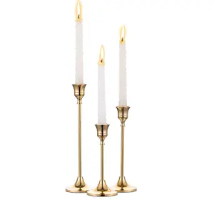 Candlestick Holders Taper Candle Holders, Set of 3 Candle Stick Holders Set, Brass Gold Candlestick Holder Set, Vintage  Metal Ornaments Decor Gift