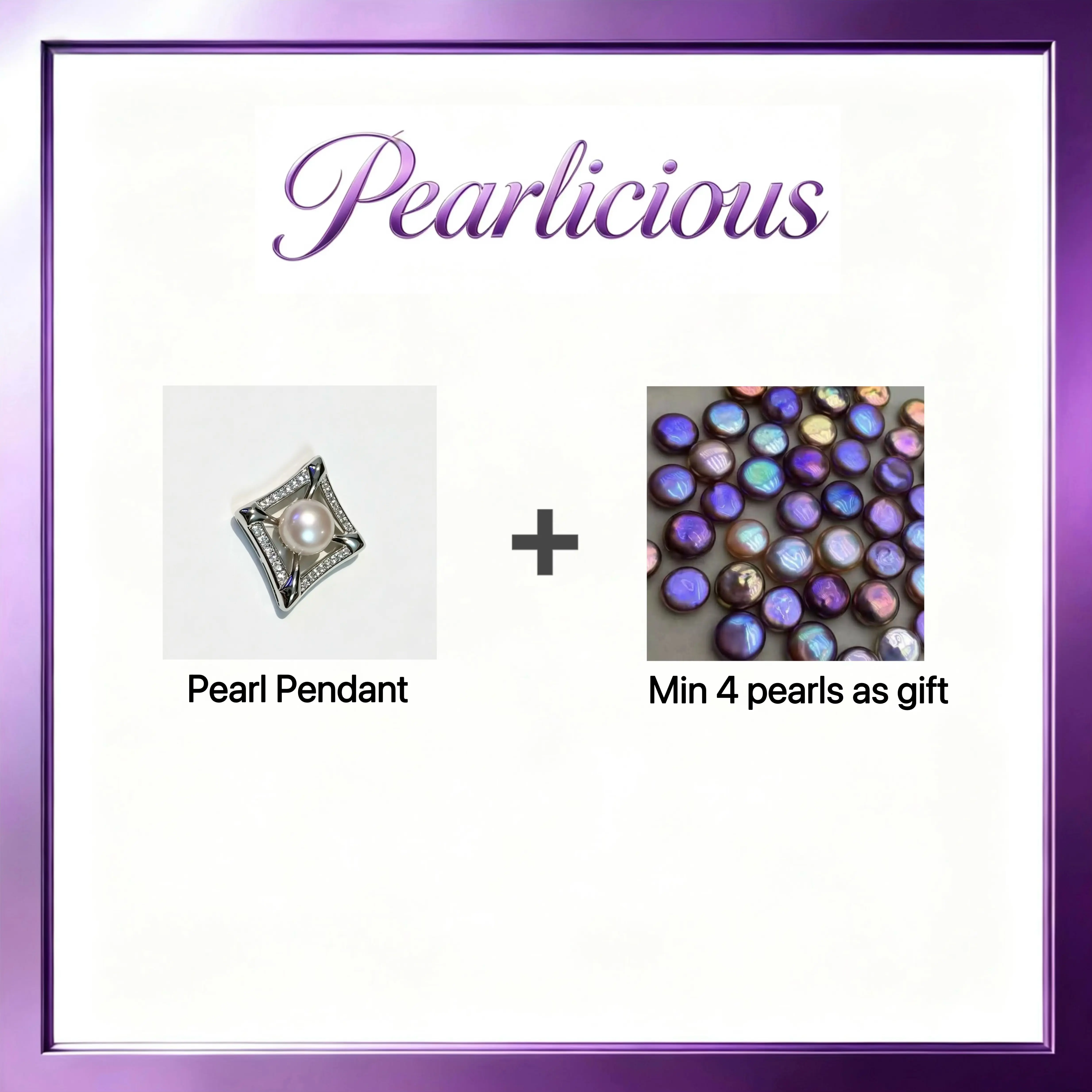 Pearl pendant with Freshwater button pearl Gift (4 Pearl)[live opening] / Freshwater Pearl Pendant Random Pearl Color In Jewelery