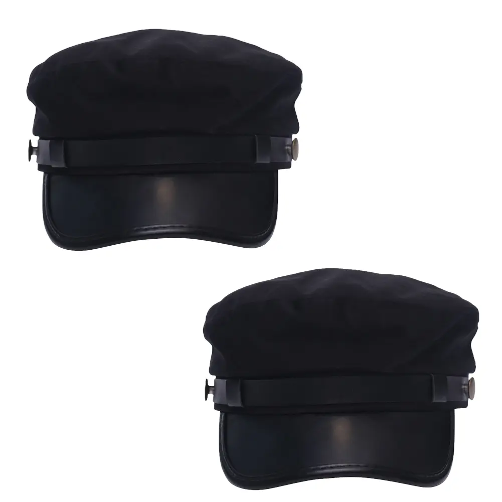 2Pack Chauffeur Hat for Women and Men Beret Cap Classic Vintage Costume Hats Newsboy Cap Black