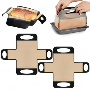 2-Pack Holed Silicone Bread Loaf Pan Liners - Nonstick, Reusable Baking Mats for 19x15in Loaf Pans, High-Temp Resistant, Easy to Clean, Ideal for Baked Bread, Shaped Cakes (Home & Festive Party Supplies), Holes