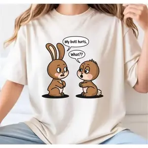 Funny Easter Bunny "My Butt Hurts Chocolate Bunnies" Graphic T-Shirt | Cute Spring Gift | Kids Women Casual Tee | Matching Holiday Outfit