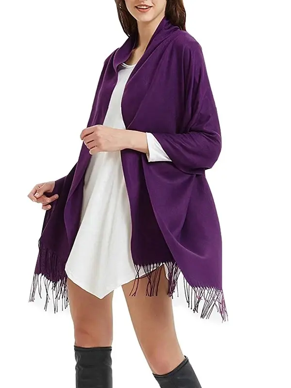 voila.id Cashmere Shawl for Men and Women, Soft Oversized Solid Color Blanket Scarf for Winter Warmth - Rectangular Fashion Accessory, 74 x 26 in, Solid Color Scarf, Soft Warm Shawl, 74×26 Inch, Clothes, 74X26", Long Length, Casual, Female, Plain, Unisex,