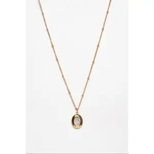 Moonstone Oval Charm Necklace