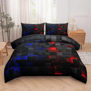 Geometric Pattern Bedding Set, Including 1 Count Comforter & 1/2 Counts Pillowcase without Filler, Soft Comfortable Bedding Set for Home Bedroom, Modern Bedding Set