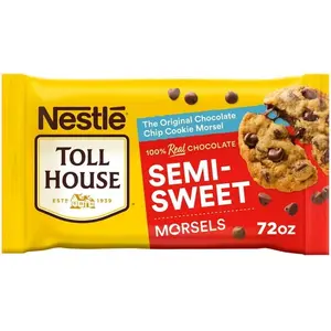 Nestlé Toll House Semi-Sweet Chocolate Chips, 72 oz Bulk Bag, Baking Chocolate Chips