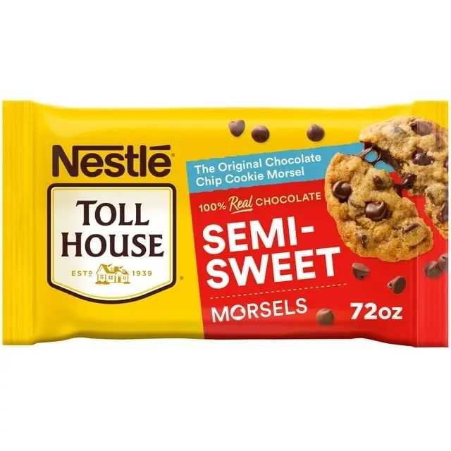 Nestlé Toll House Semi-Sweet Chocolate Chips, 72 oz Bulk Bag, Baking Chocolate Chips