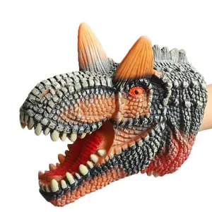 Hand Puppets Dinosaur head Model Toy T-Rex Dino Jurass Shark Tiger Park Dolls Dinosaur Worlds Soft Rubbe Only Toy for Kids Boys