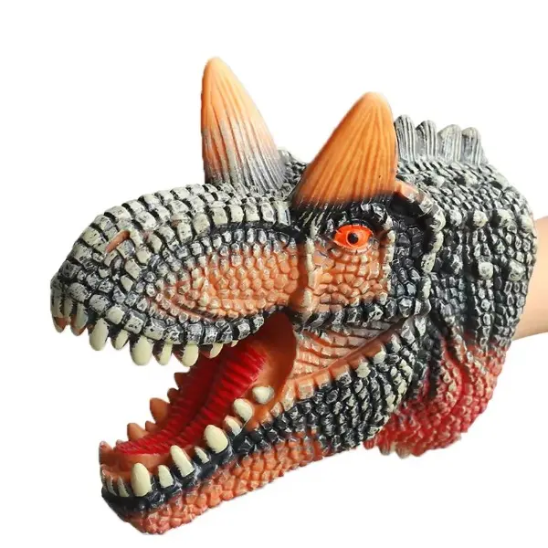 Hand Puppets Dinosaur head Model Toy T-Rex Dino Jurass Shark Tiger Park Dolls Dinosaur Worlds Soft Rubbe Only Toy for Kids Boys