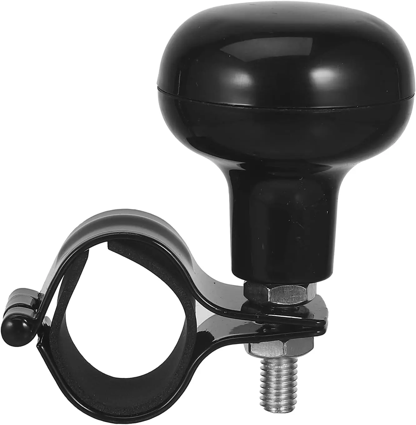 Automotive Steering Wheel Spinner Knob - Black Steel Ball Auxiliary Booster Aid Control Handle with 360° Smooth Rotation, Metal Bearings, Faster Parking, Compatible with Lawn Mowers, Golf Carts
