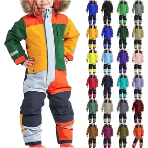 Kids’ One-Piece Snowsuit for Boys & Girls – Waterproof, Windproof, Winter Outdoor Overall Snowboard/Ski Suit