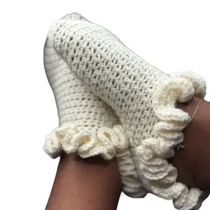 Women's Crochet Ruffled Ankle Socks - Fashionable and Comfortable - Womenswear, Underwear