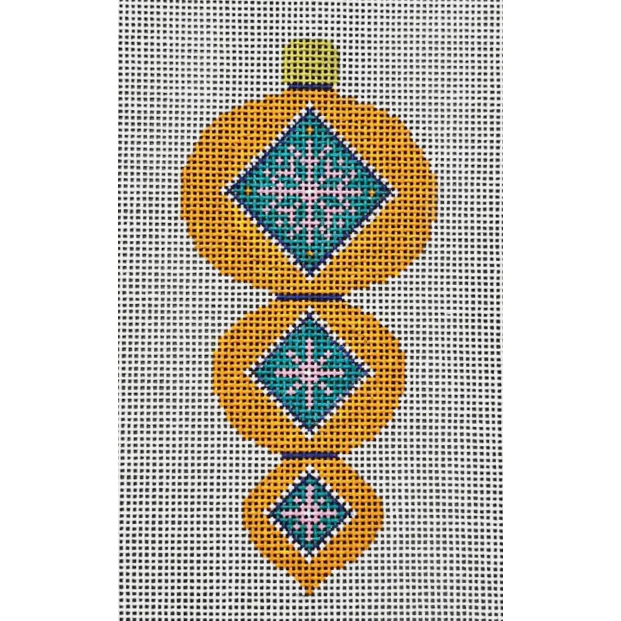Tri-Tiered Needlepoint Ornament, 13/18 Count Multiple Tiers Pink Snowflake Home Hanging Decor
