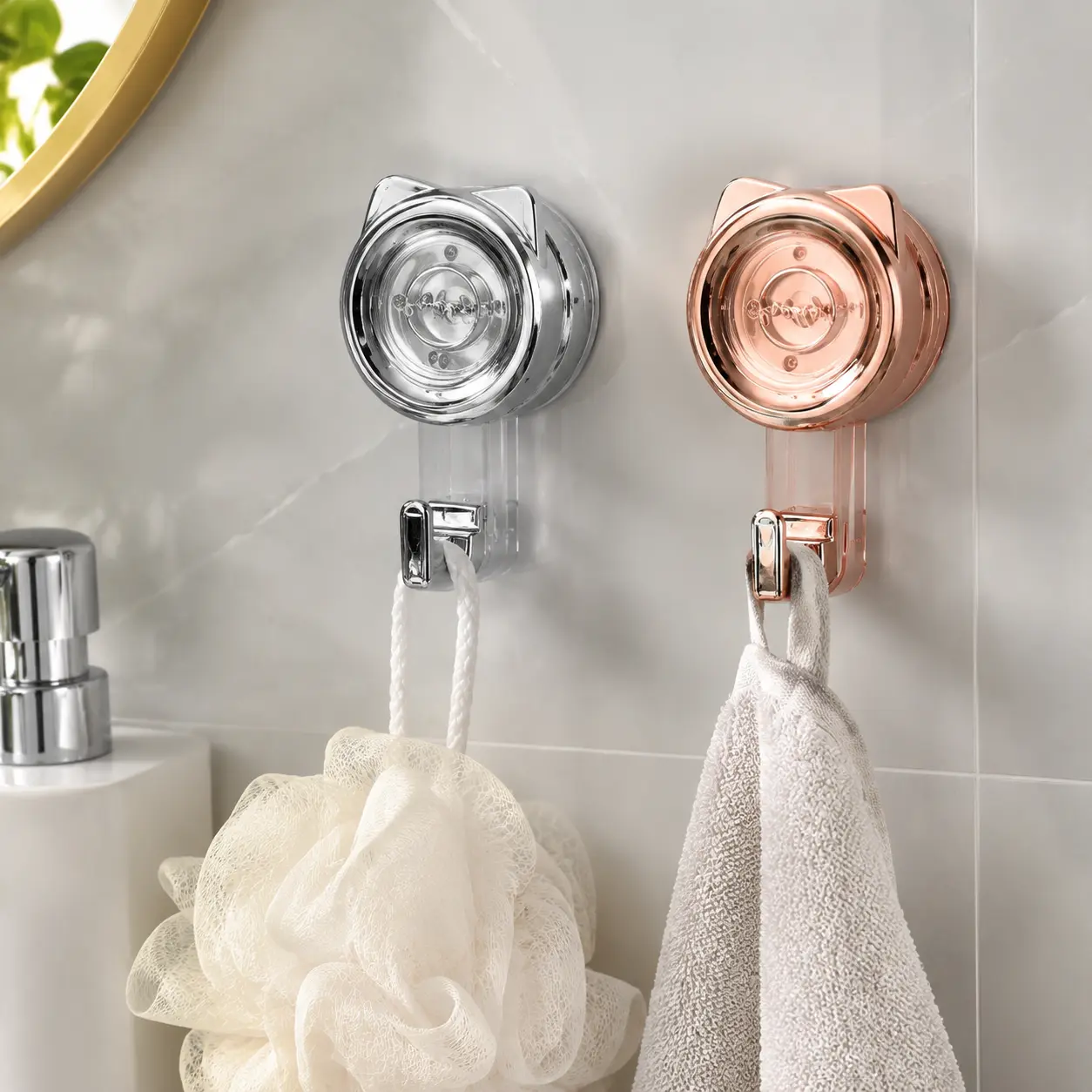 2 Pack Suction Cup Hooks for Shower,Removable Shower Towel Hooks Suction Hooks No Drill Hook for Glass Door for Halloween Christmas Decoration Mirror, Windows, Tile, Robe, Bathroom Suction Hook hooks that stick Organiser Hanger