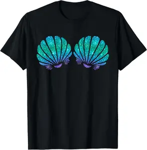 Mermaid Sea Shell Bra Costume T-Shirt
