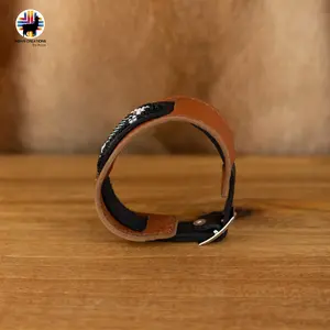 Indigenous Creations Beaded Cuff Bracelet Handmade by Indigenous Hands Leather Unisex Adjustable Strap 10.5" Length 9" Adjustable Cuff Handcrafted Elegance