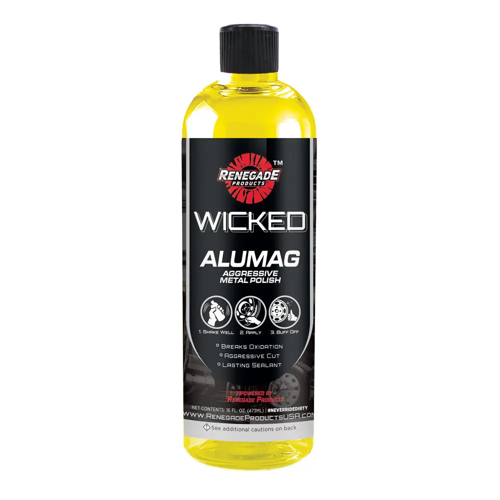 Renegade Products Wicked Alumag Metal Polish 16oz – Aggressive Aluminum Polish for Wheels, Trims & Oxidation Removal