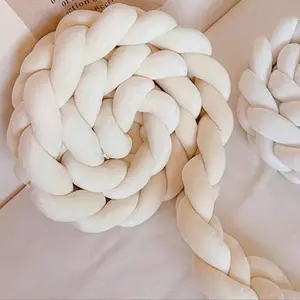 Nordic Style Chunky Knit Long Pillow, Bed Edge Protection Cushion, Sofa Window Decoration Soft Plush Pillow, Home Decor Accessory