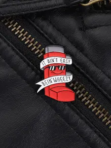 Humorous Inhaler Badge, Dual Meaning Personified Design, Asthma Daily Theme Fun Pin, Patient Backpack Optimistic Decoration, Fashion Accessory