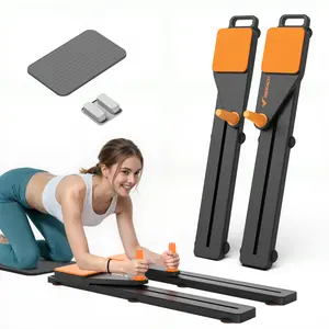 Merach Multi-functional Ab Exercise Board, Foldable Home Pilates Reformer with Knee Mat, Timer and Resistance Bands, Abs Workout Equipment for Abdominal & Core Strength Training