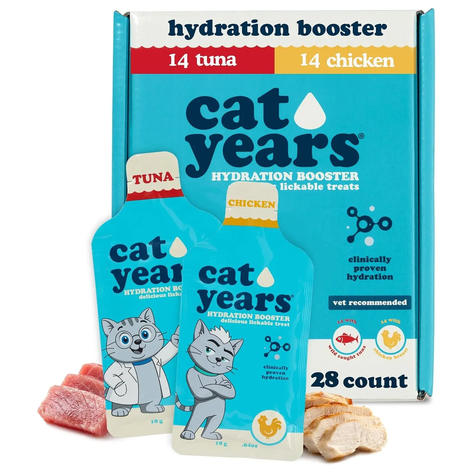 Cat Years Hydration Booster, Daily Lickable Treat - 28 Count