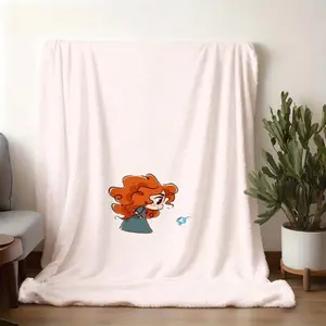 2026 new model printed with patterns Cute Q Version Merida Princess Flannel Blanket Soft Skin-friendly Warm Throw Blanket Bedroom Living Room Sofa Nap Blanket Brave Theme Decorative Blanket Universal